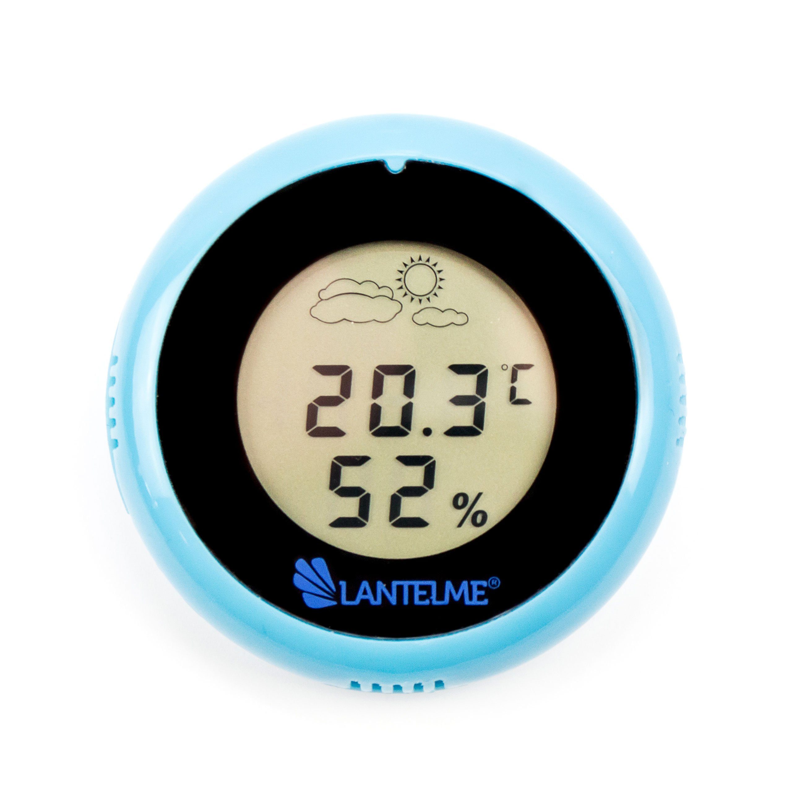 Lantelme Wetterstation 7cm Wetterstation (Clip und Saugnapf, rund digitale Anzeige)