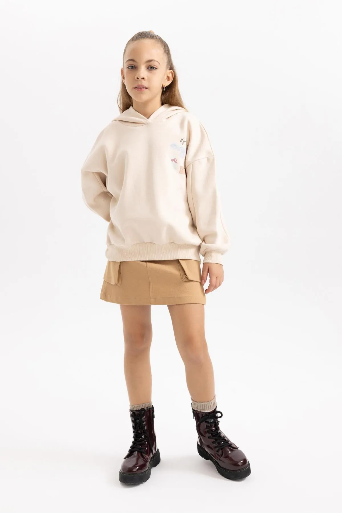 DeFacto  Mädchen Harry Potter Oversized Kapuzenpullover mit weichem Fell und dicker Kapuze B0422a823wn