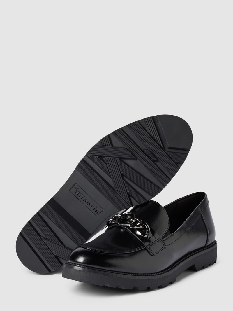 Penny-Loafer aus echtem Leder in schwarz