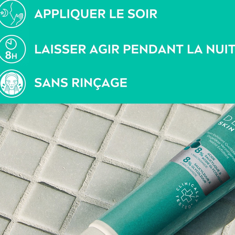 nivea DERMA SKIN CLEAR - Soin de nuit exfoliant visage 40ml Soin exfoliant nuit visage peaux à imperfections