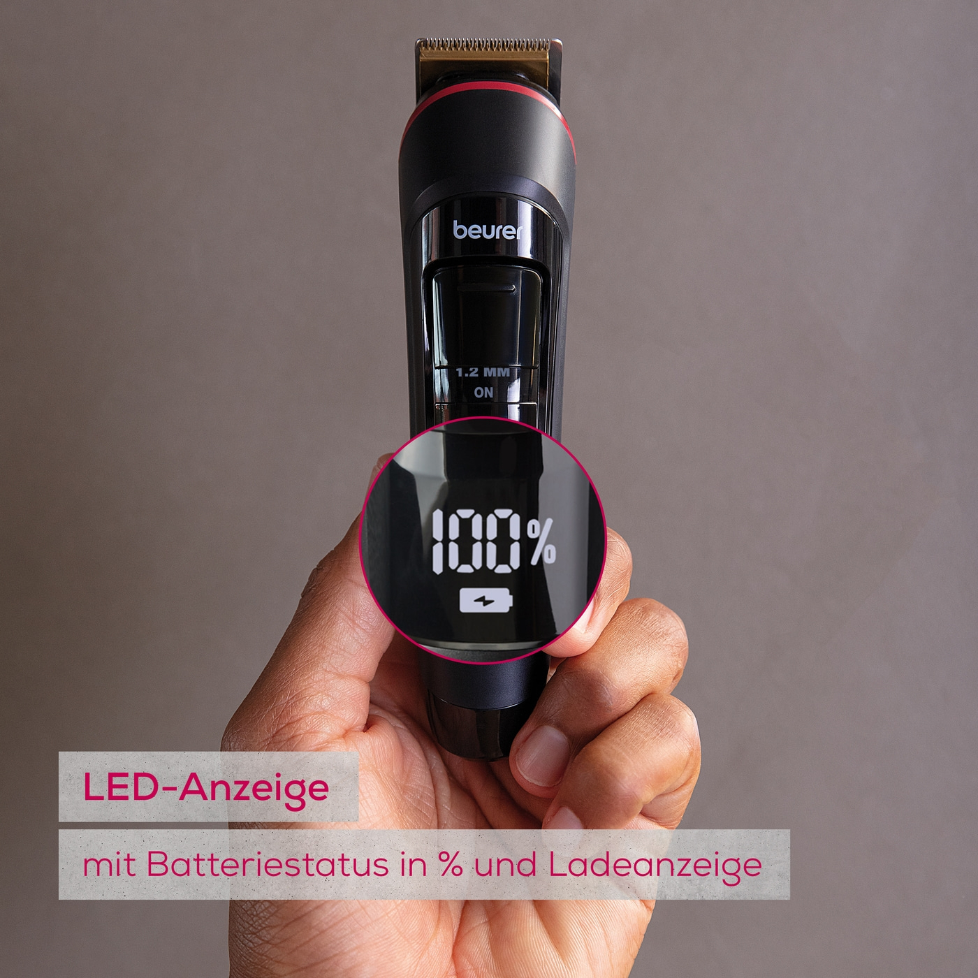 Beurer Barttrimmer MN4X-Abwaschbarer Trimmer mit Edelstahlklinge und Titaniumbeschichtung