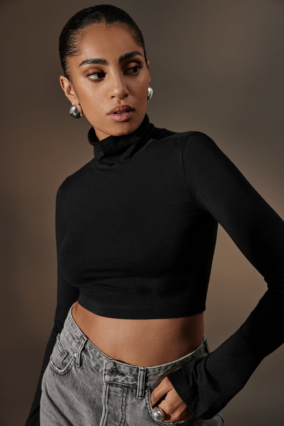 Cropped polo top