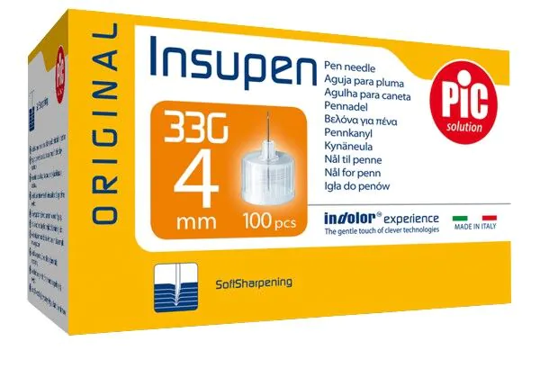 PiC-opløsning Insupen, insulinpennåle, 33G 4mm
