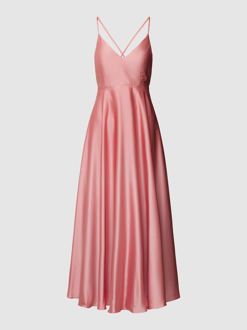Cocktailkleid mit Herz-Ausschnitt in rosa meliert