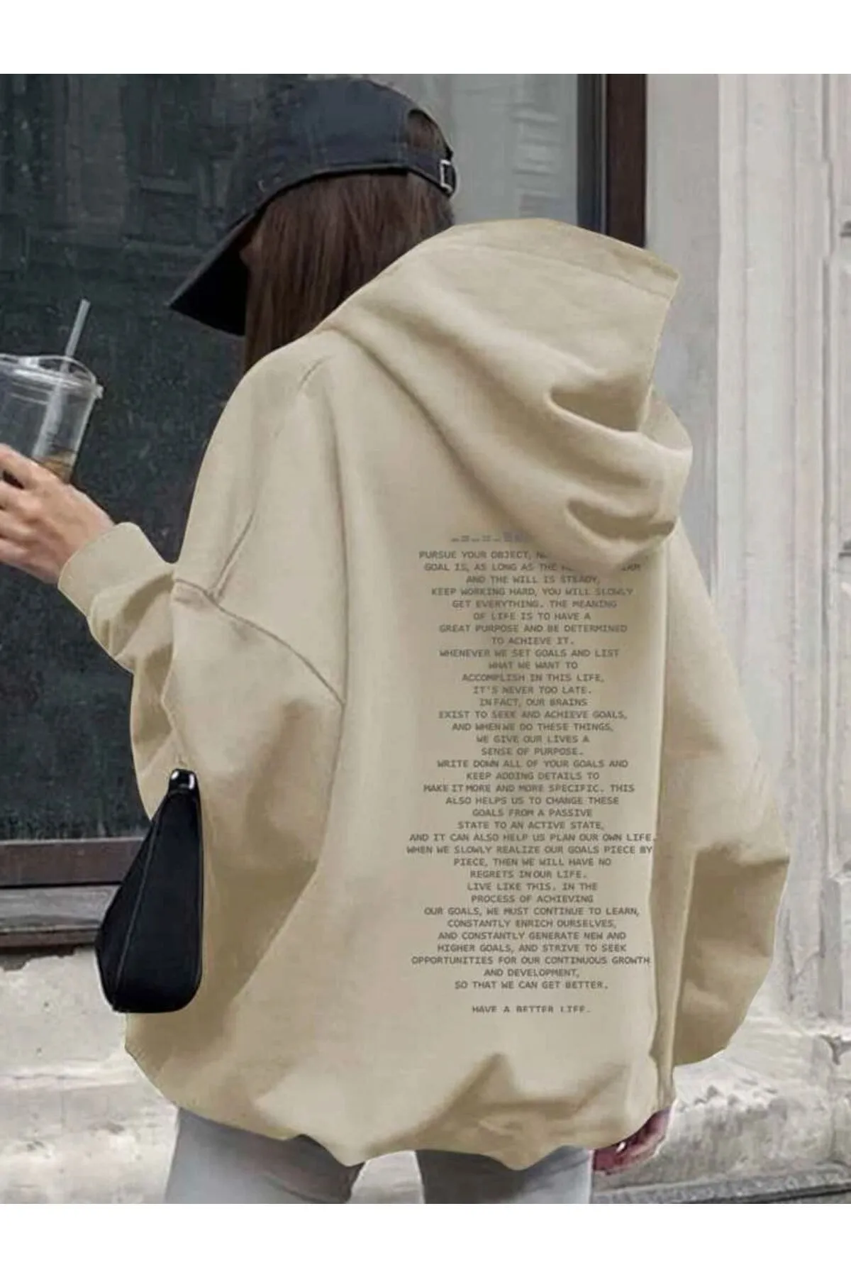 MOONBULL  Unisex-Übergrößen-Sweatshirt mit aufgedrucktem Text auf der Rückseite