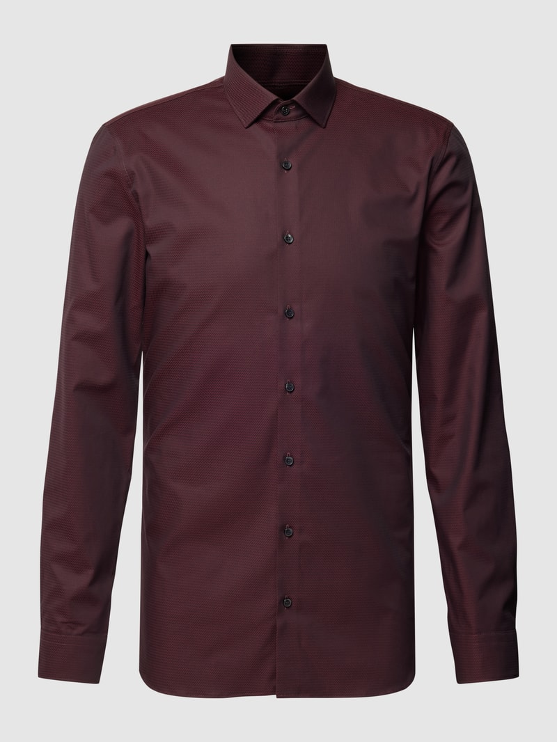 Super Slim Business-Hemd mit Kentkragen Modell in bordeaux rot