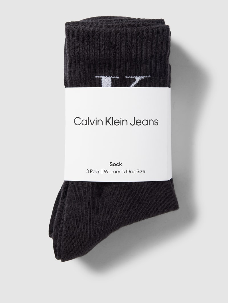 Socken mit Label-Detail im 3er-Pack in schwarz