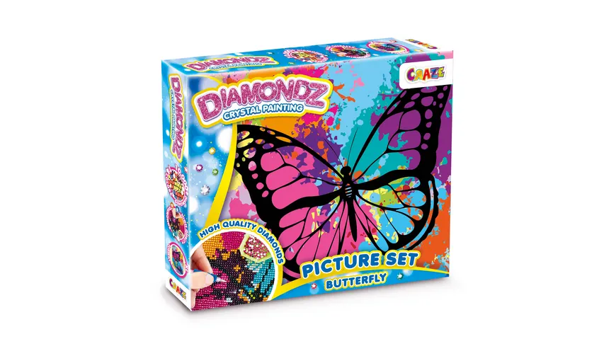 CRAZE DIAMONDZ CRSYTAL PAINTING Picture Set Schmetterling