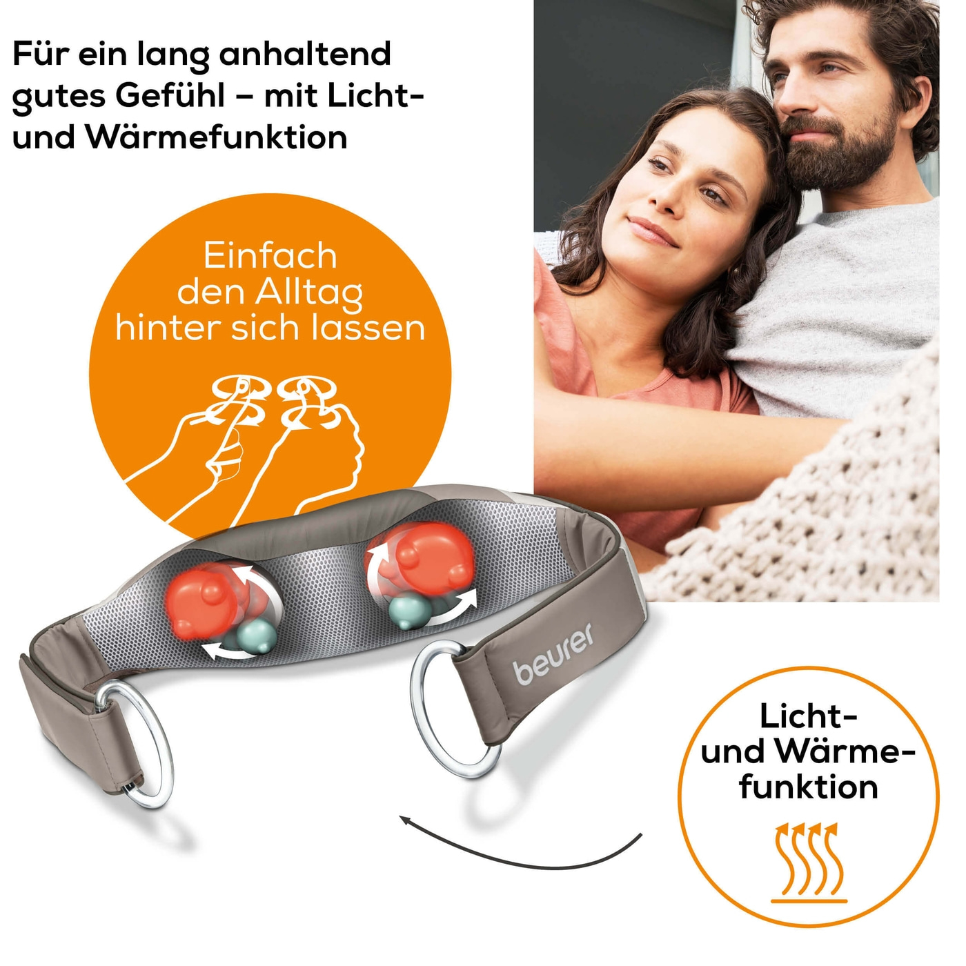 Beurer Shiatsu-Massagegürtel MG 148-Wohltuende Shiatsu-Massage für Rücken, Nacken und Schultern