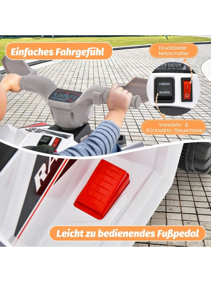 COSTWAY 6V Quad Elektro ab 3 Jahren in Weiß günstig kaufen onesize