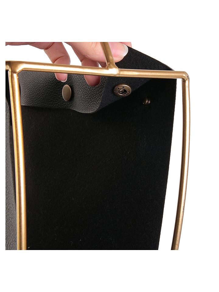 Rétro Chic Zeitschriftenhalter in Schwarz/ Gold - (B)41 x (H)40 x (T)13 cm günstig kaufen onesize