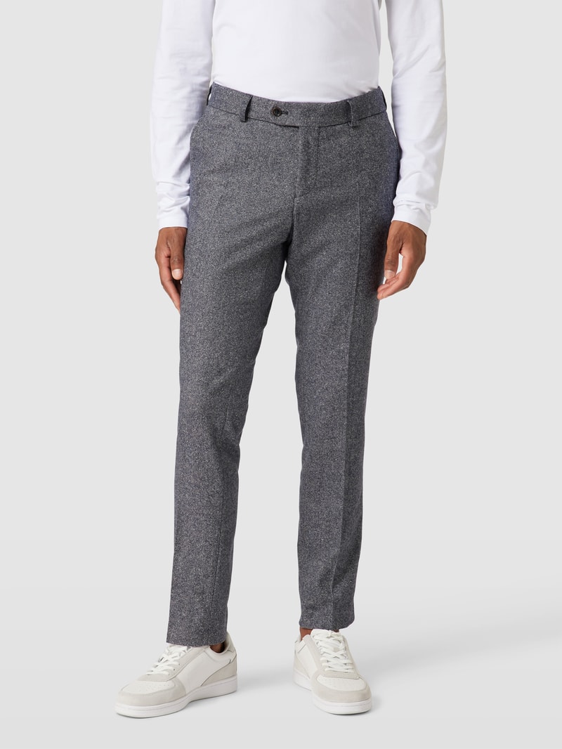 Anzug-Hose mit feinem Webmuster Modell 'Tomte' in blau