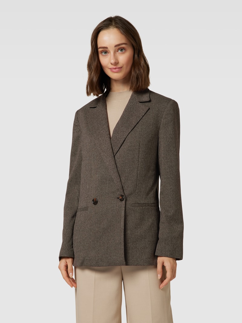 Blazer mit Hahnentrittmuster Modell 'CHARLOTT' in dunkelbraun