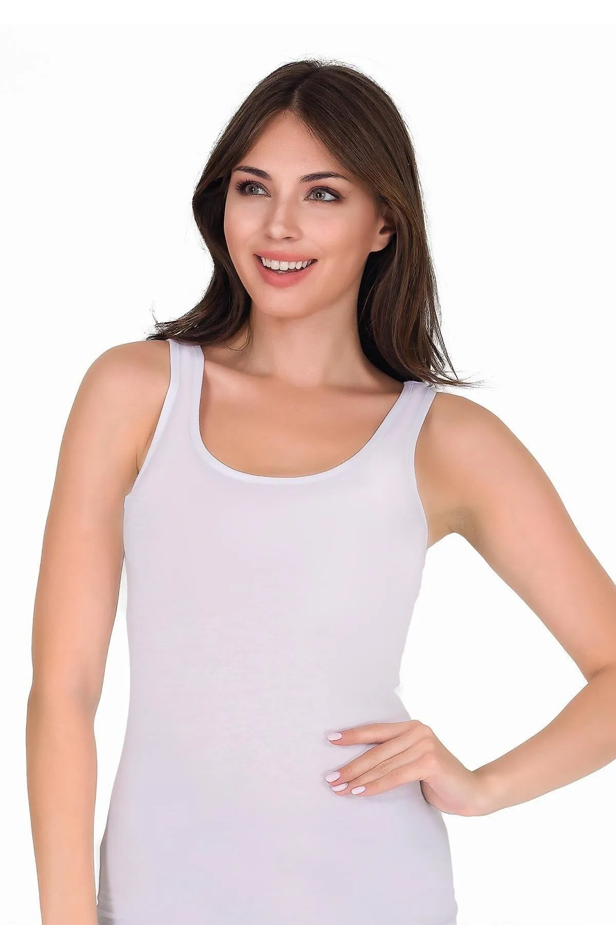 Sensu  Damen-Unterhemd aus Baumwoll-Lycra mit dicken Trägern