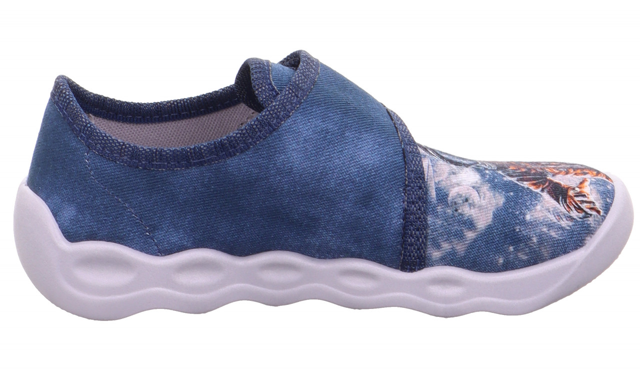 BUBBLE - Blau/Mehrfarbig Hausschuh mit Klettverschluss