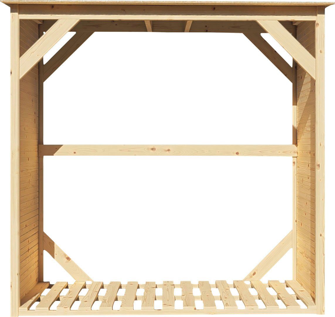 KONIFERA Kaminholzregal Fire 2, BxTxH:166x75x170 cm, Fichte
