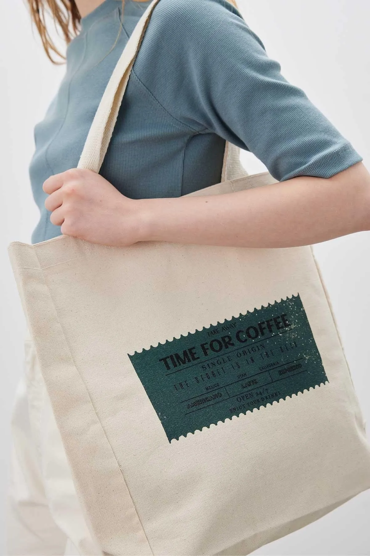 Manuka  BEDRUCKTE GÄSTESTOFFTASCHE Zeit für Kaffee