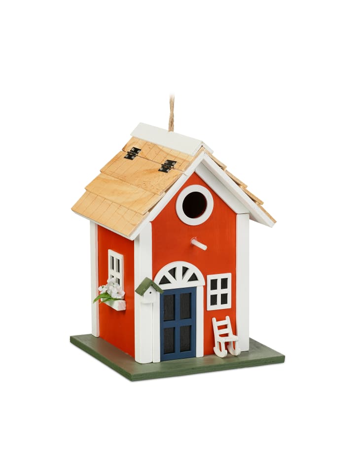 relaxdays Deko Vogelhaus in Bunt - (B)18,5 x (H)25 x (T)18,5 cm günstig kaufen onesize