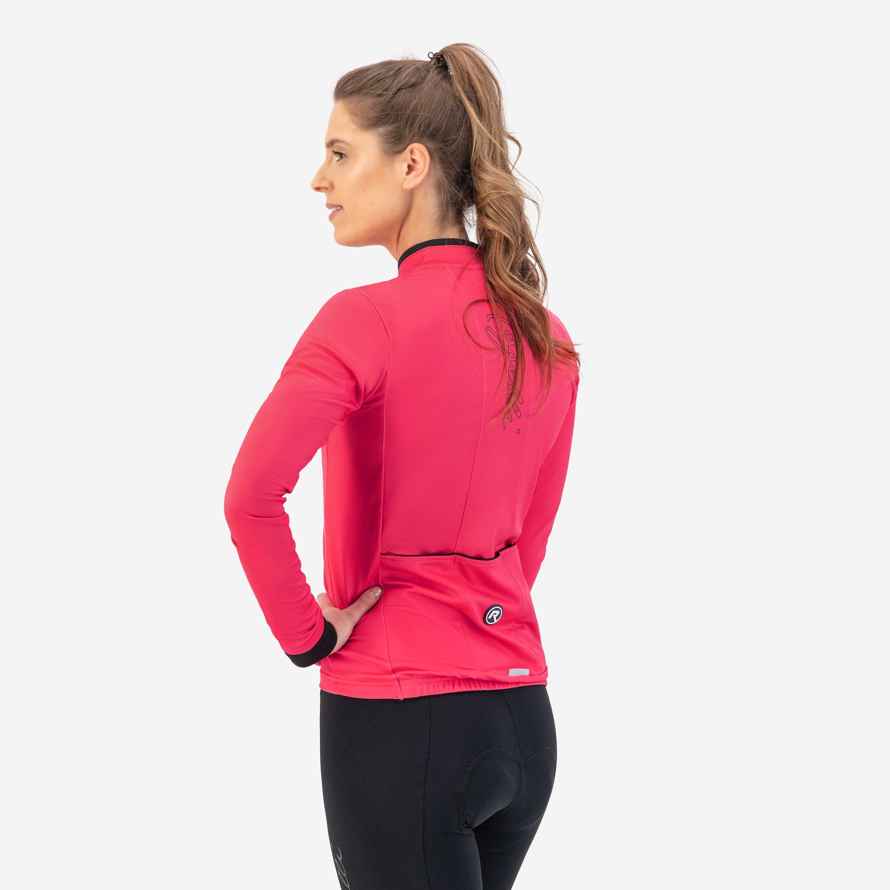 Rogelli Essential Pink Damen Langarm-Radtrikot