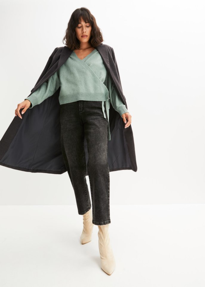 kurze Wickelstrickjacke