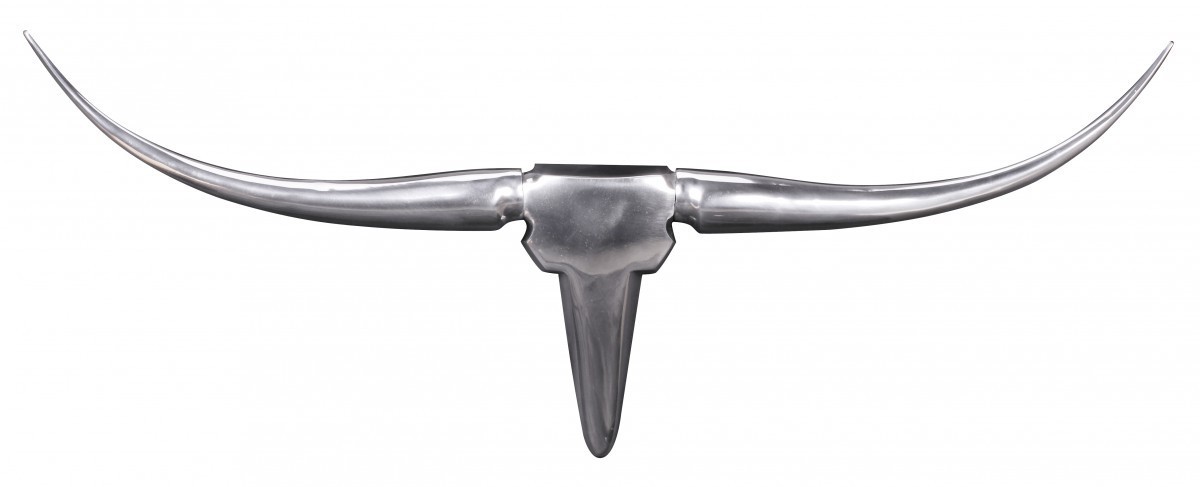 Wohnling Wanddekoration Geweih Bull M 100 cm Aluminium silbern