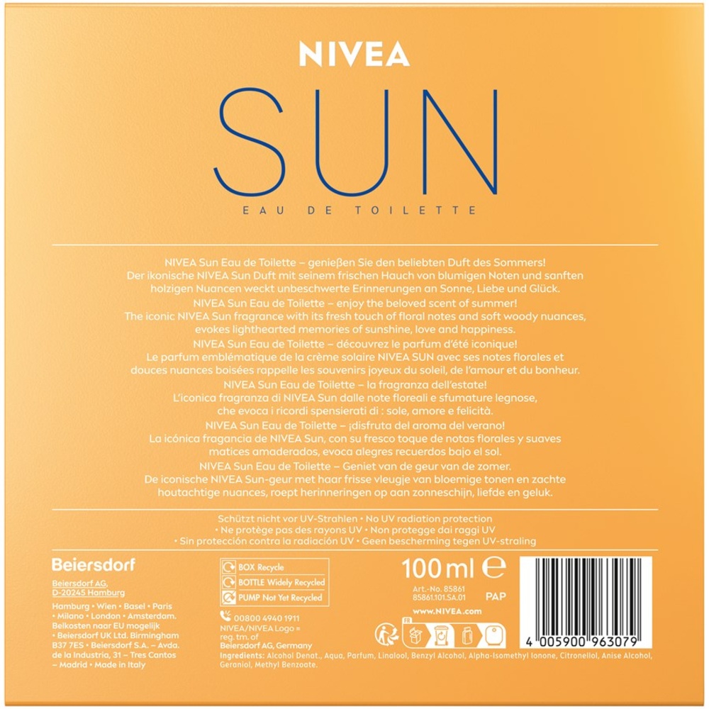 Nivea Parfums pour femmes Sun Eau de Toilette Spray Eau de toilette