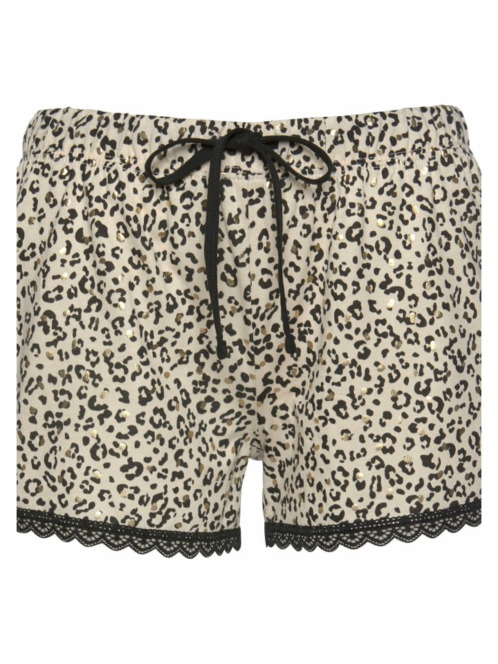 s.Oliver Shorty in schwarz-beige-gemustert-mehrfarbig günstig kaufen 32/34