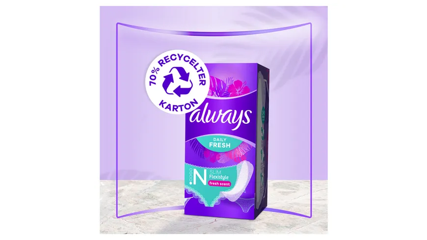 Always DAILY Slipeinlagen Fresh Flexistyle Slim mit Frischeduft BigPack 74 Stück