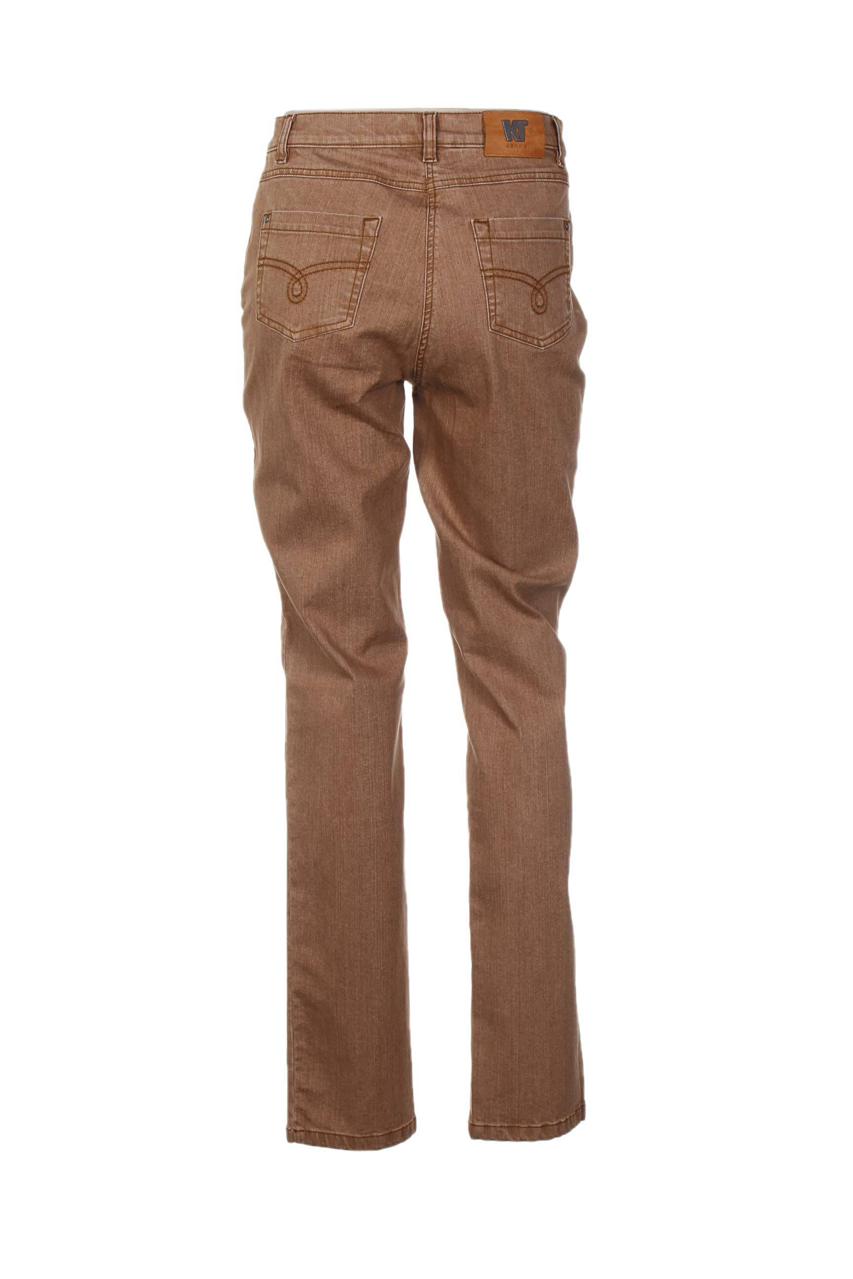 Karting Jeans Coupe Droite Femme couleur marron
