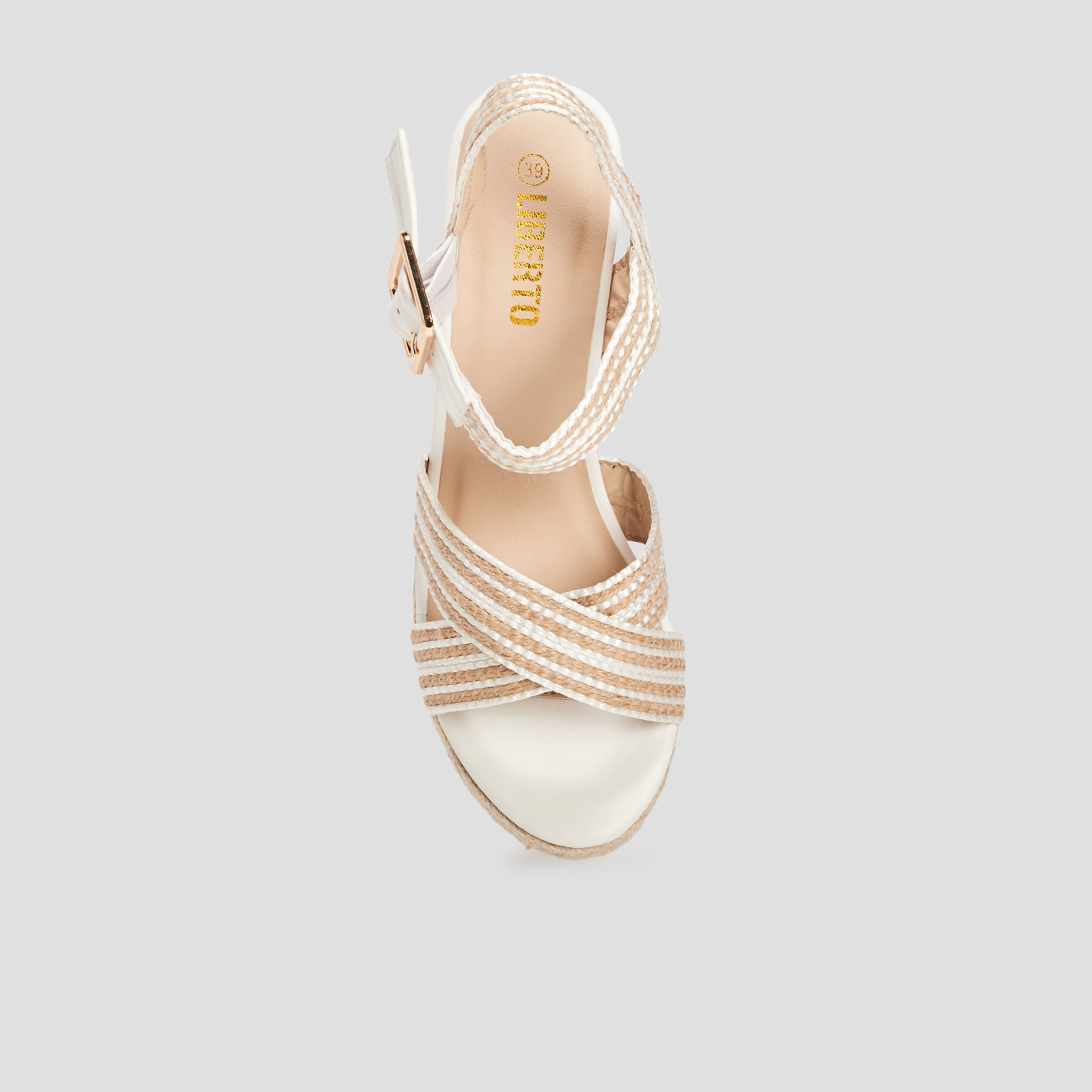 Sandales compensées Liberto blanc femme | La Halle