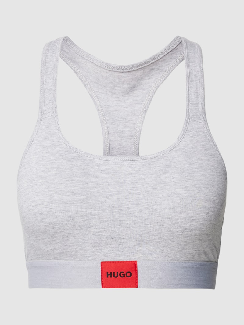 Bralette mit elastischem Logo-Bund in hellgrau