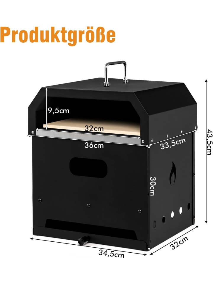 COSTWAY Pizzaofen 4-in-1 in Schwarz günstig kaufen onesize