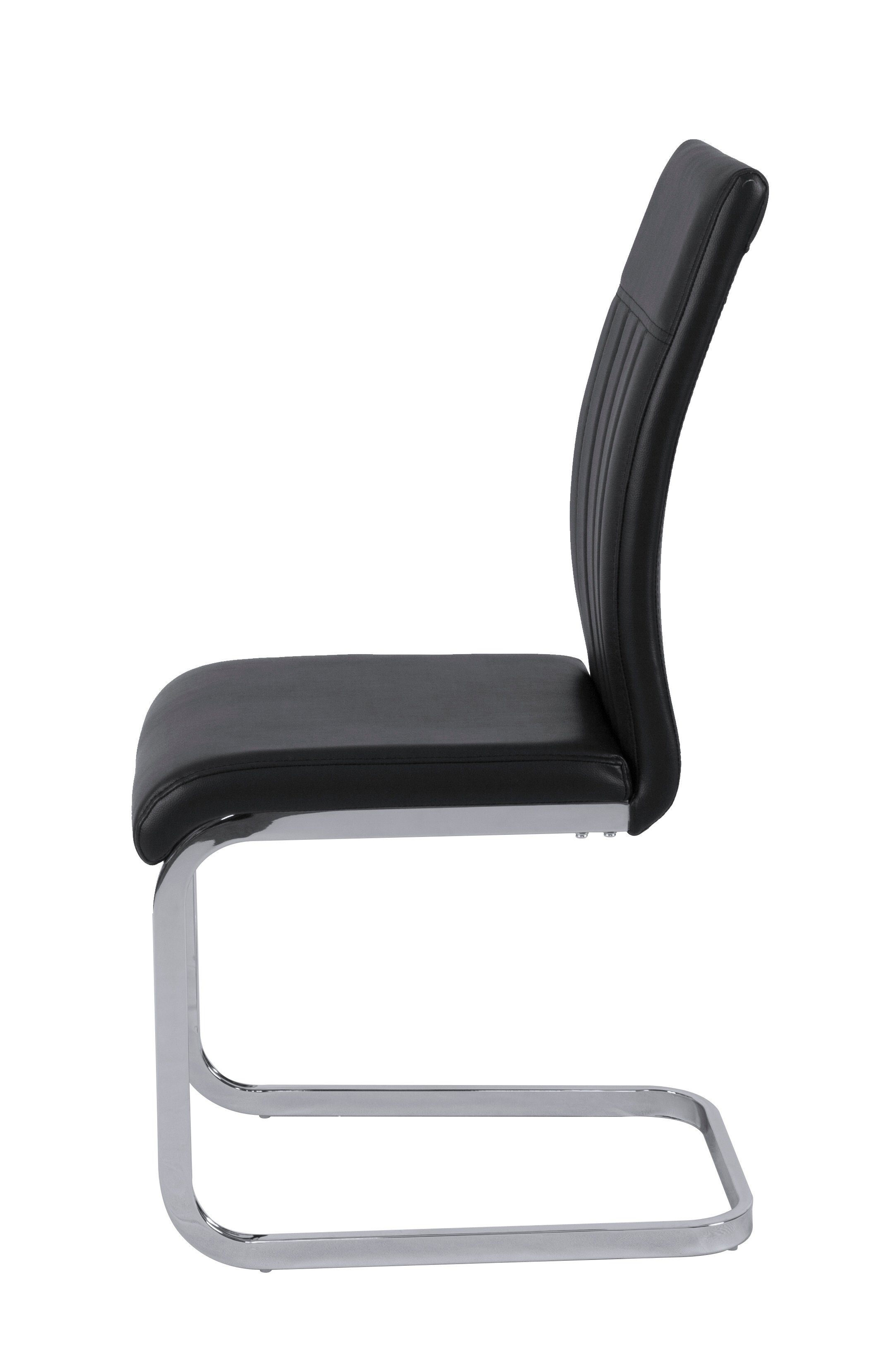 Homexperts Freischwinger FRANCIS (2 St), Kunstleder Schwarz, B43,5xT56xH100cm