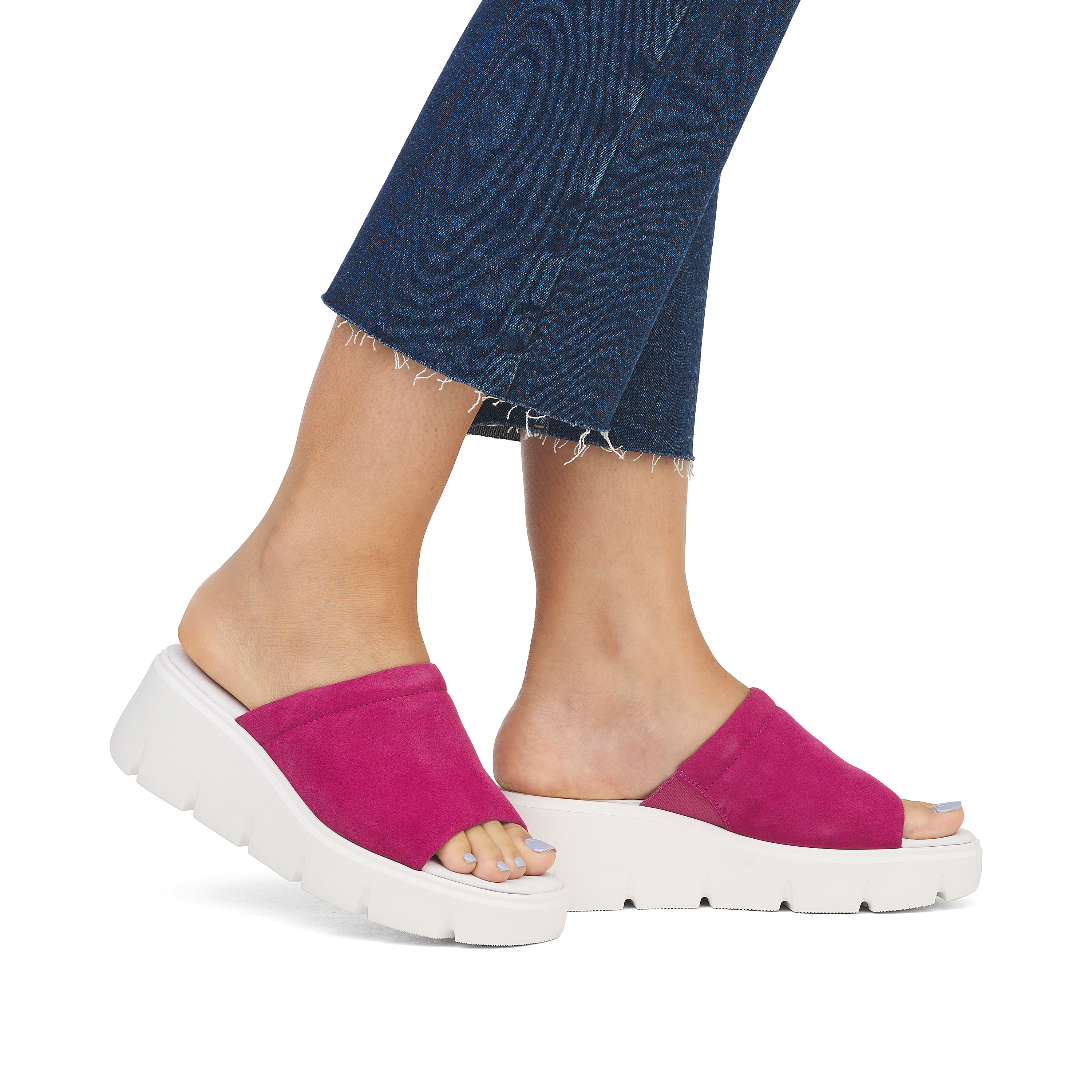 Rieker Damen Pantoletten fuchsia