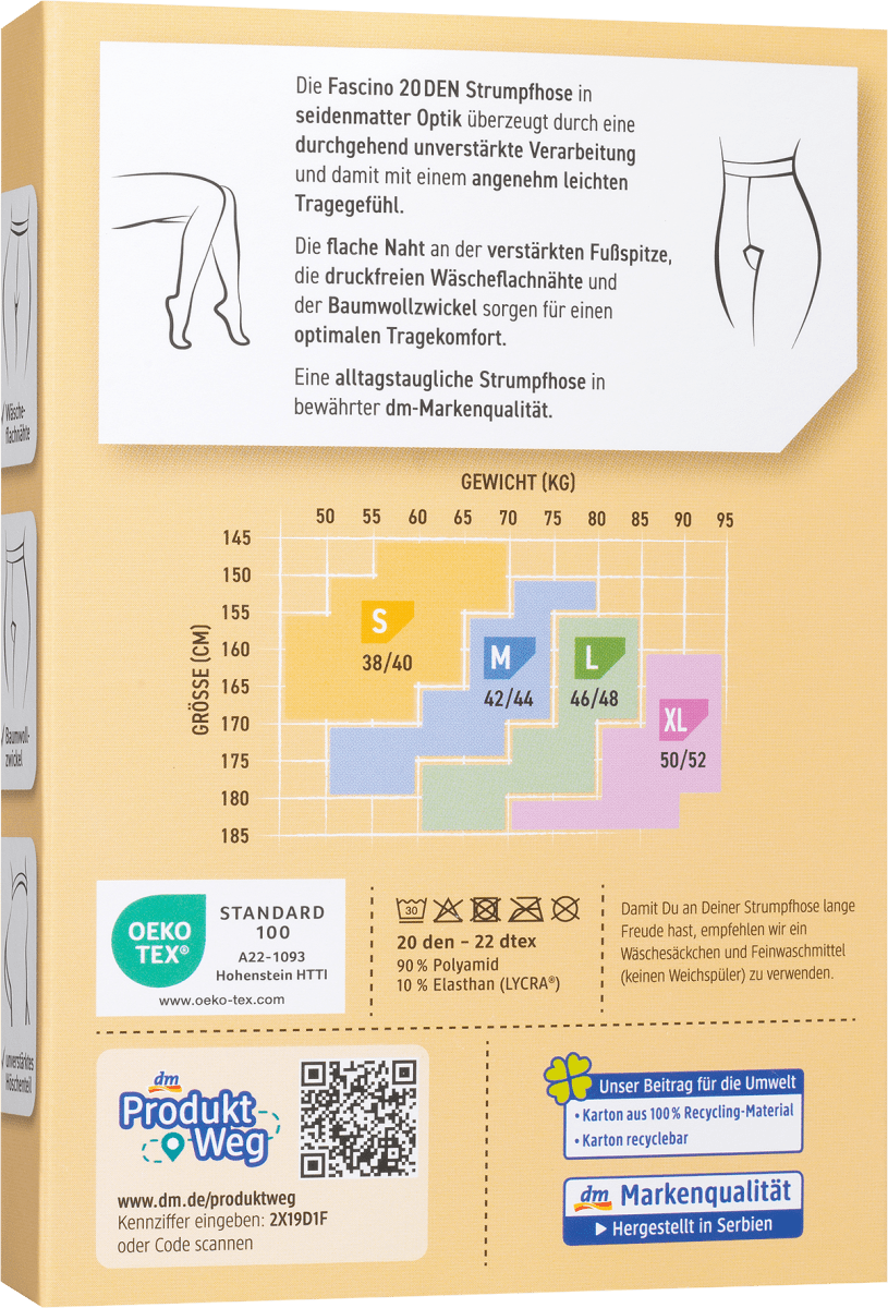 Strumpfhose seidenmatt caramel Gr. 50/52, 20 DEN, 1 St