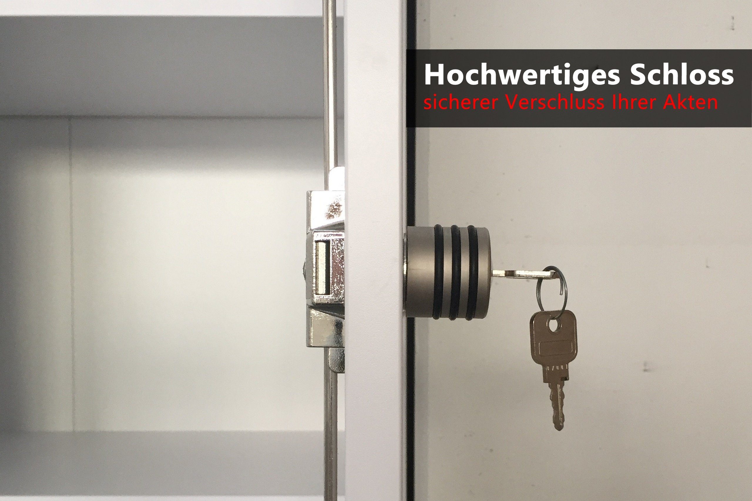 bümö Aktenregal office Regalschrank - 5 Ordnerhöhen, Dekor: Grau
