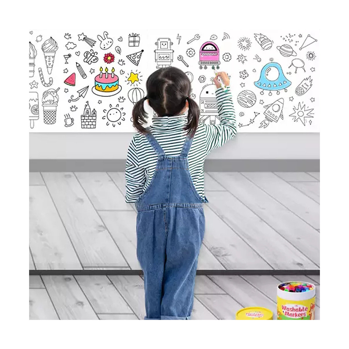 Ausmalen auf Zeichenpapier Rolle Dinosaurier für Kinder