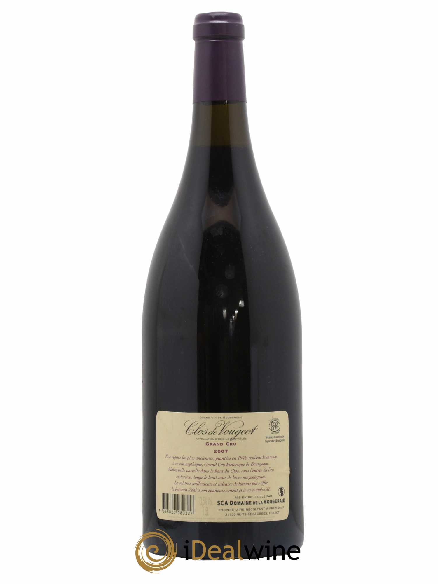 Clos de Vougeot Grand Cru La Vougeraie  2007 - Lot de 1 Magnum