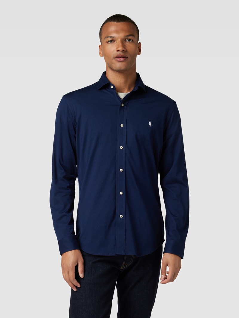 Regular Fit Freizeithemd mit Haifischkragen in marineblau