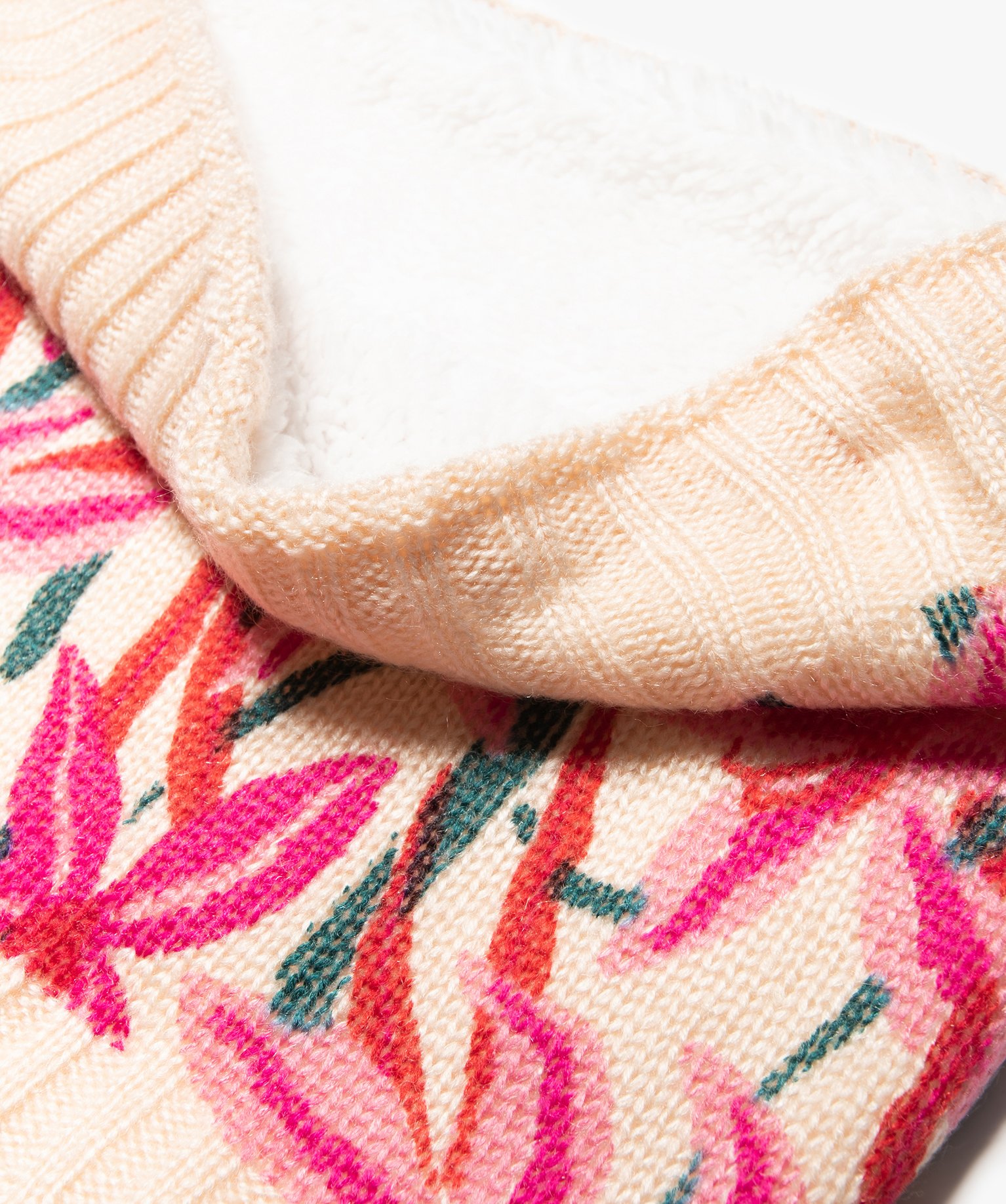 Snood fille fleurie à doublure chaude rose | GEMO