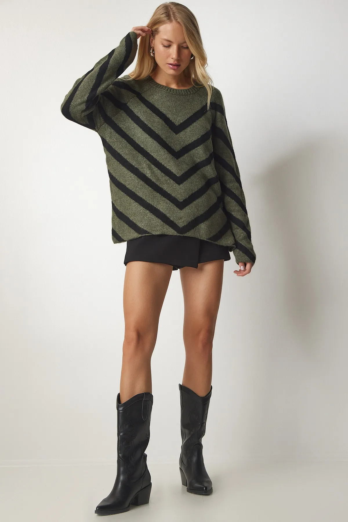 Happiness İstanbul  Pullover - Khaki - Regular Fit