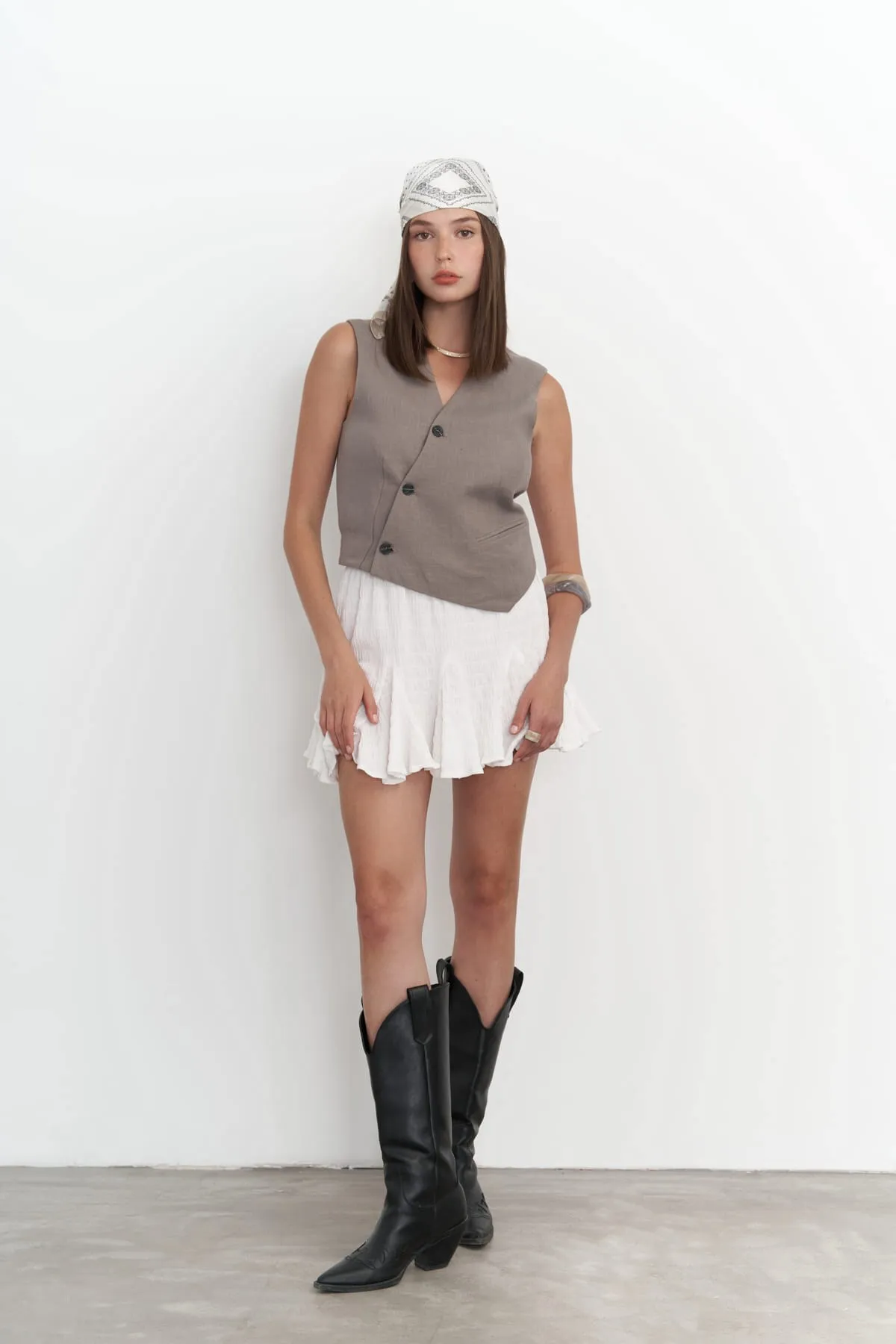 MAİ COLLECTİON  Jaipur Weißer Minirock