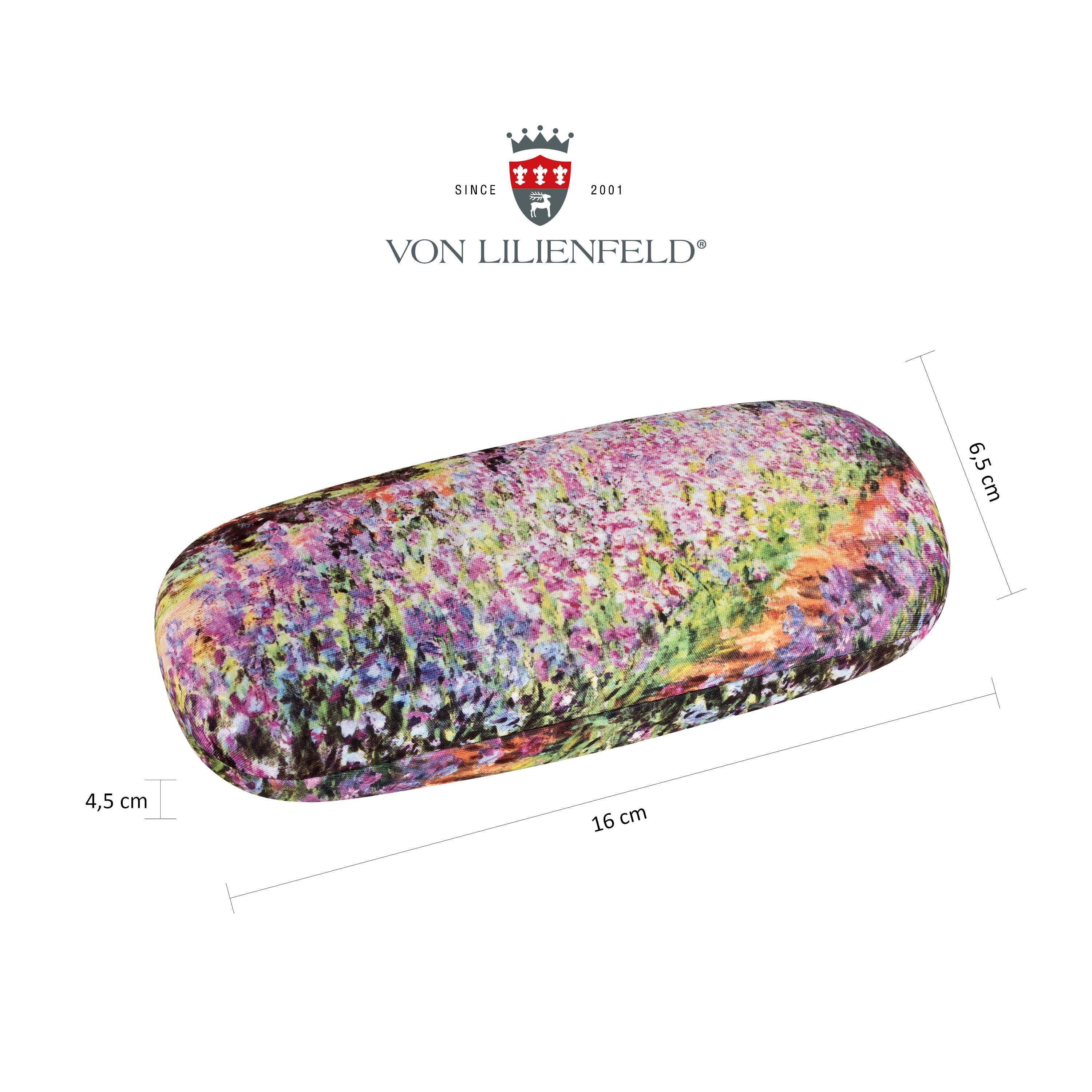 von Lilienfeld Brillenetui Brillenetui Claude Monet: Der Garten Kunst Motiv Blumen Brillenbox, stabiles mit Mikrofaser bezogenes Hardcase