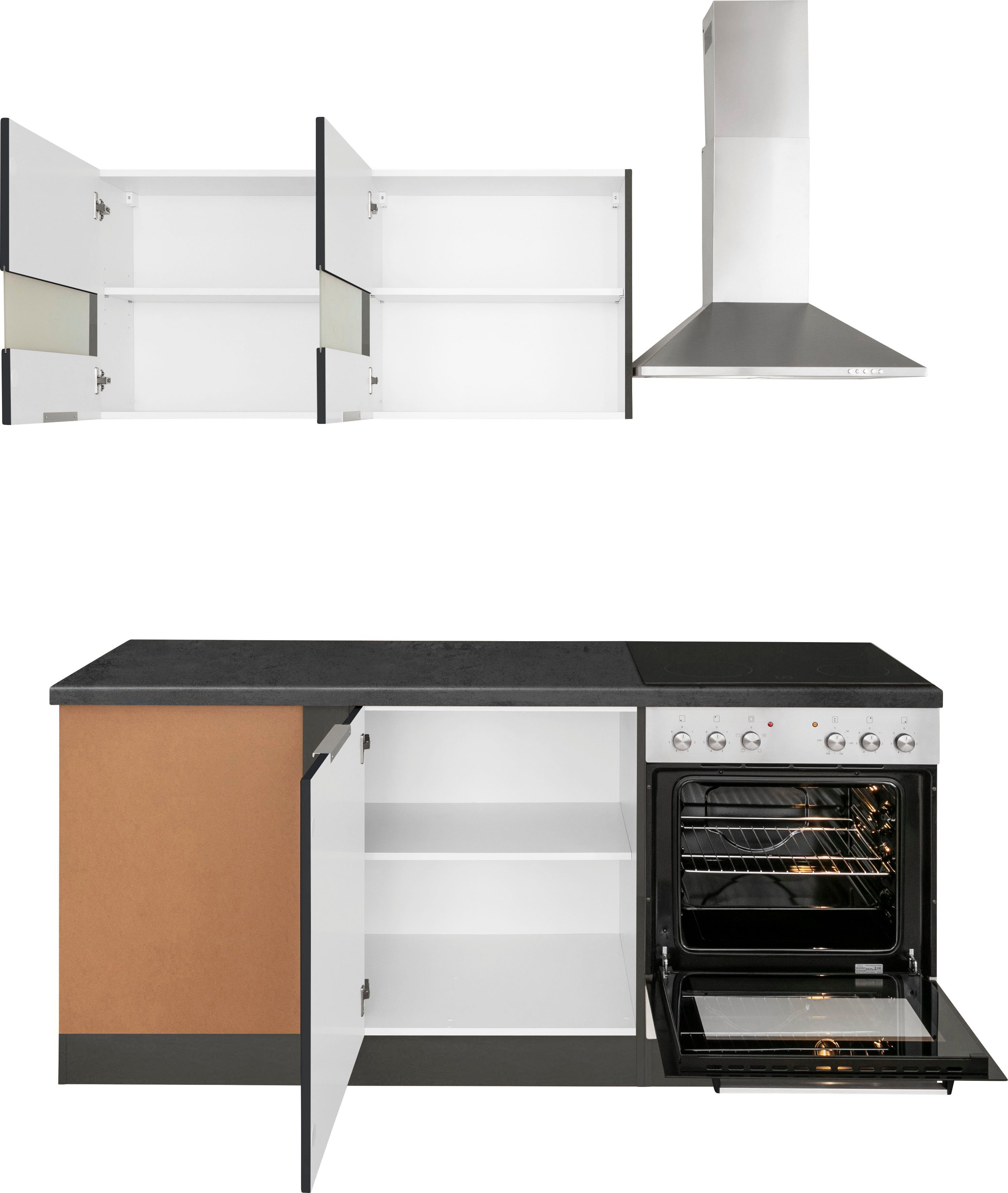 HELD MÖBEL Küche Luhe, Stellbreite 240x180 cm, wahlweise mit oder ohne E-Geräten, MDF-Fronten