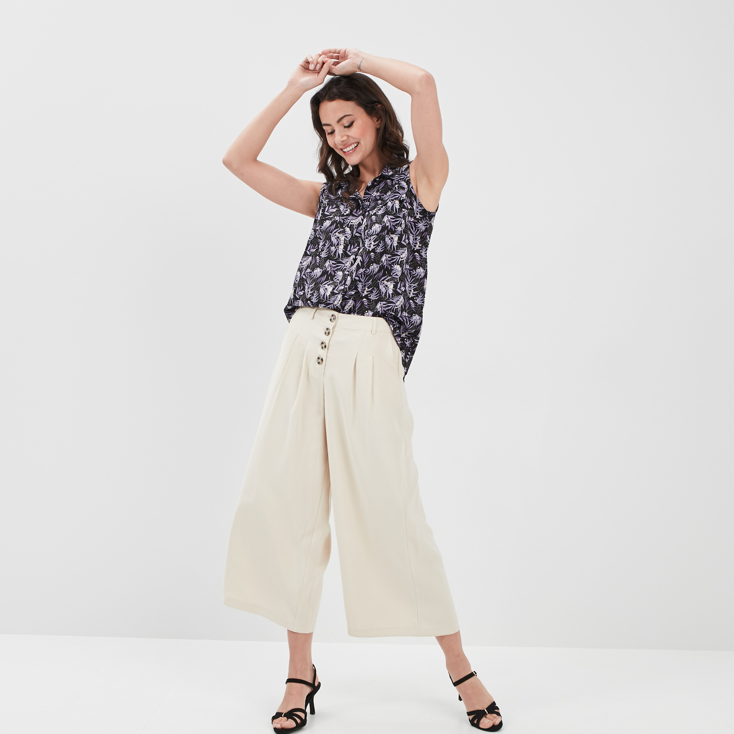 Jupe-culotte large sable femme | La Halle
