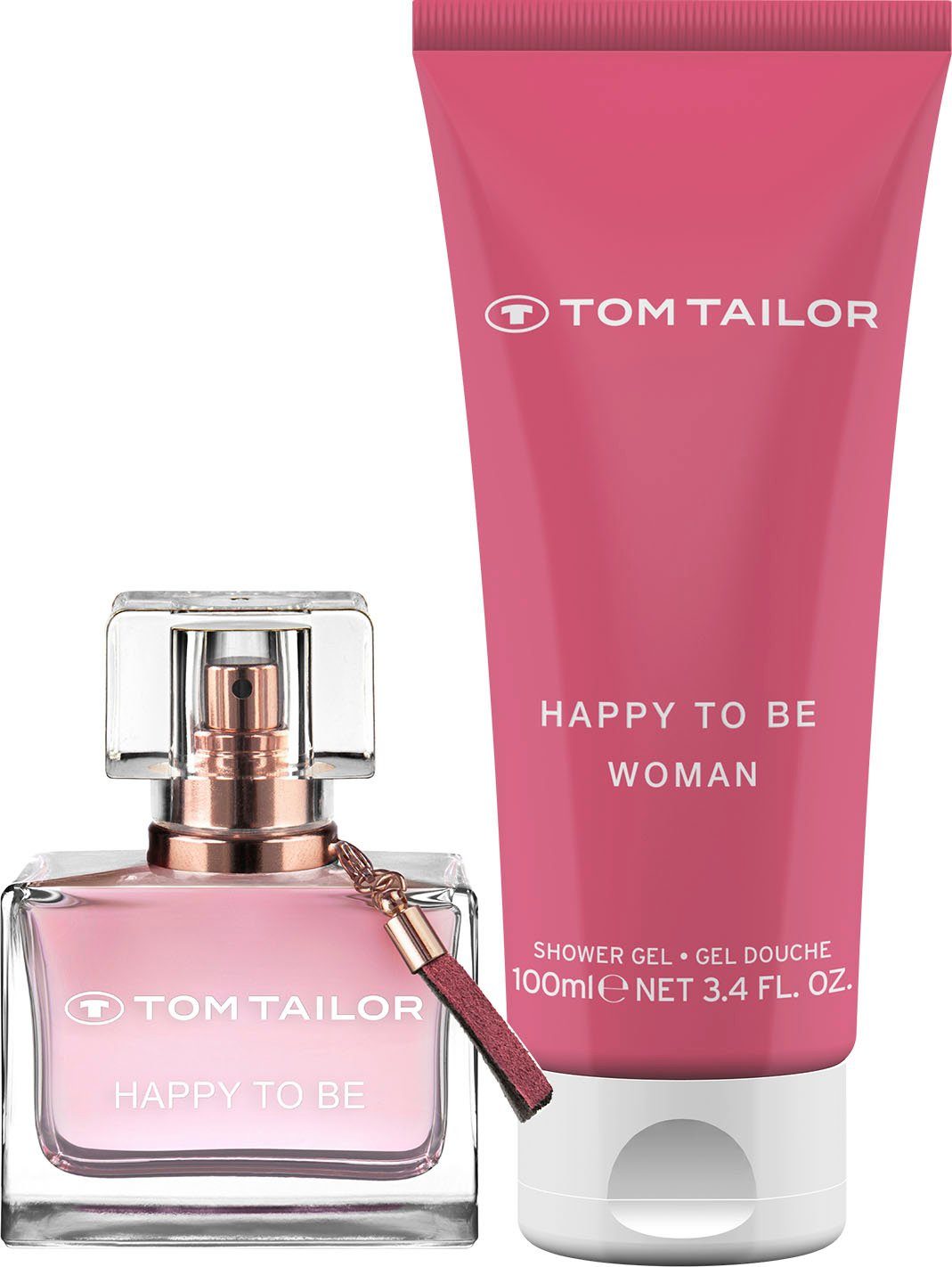 TOM TAILOR Eau de Parfum Happy to be, 2-tlg., EdT, Parfum, Showergel, Geschenkset for her