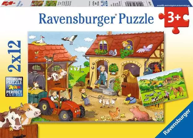 Kinderpuzzle ab 3 Jahren - Fleißig auf dem Bauernhof - 12 Teile