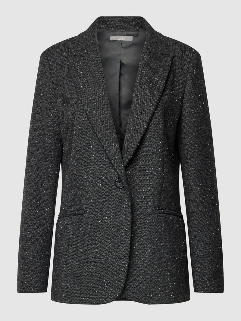 Blazer mit Reverskragen in schwarz