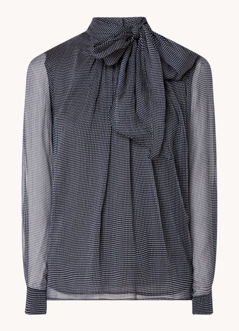 Claudie Pierlot Semi-transparent top with checked design and shawl collar