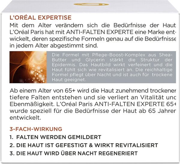 L'Oréal Paris Anti-Falten Experte 65+ Vitamin Komplex Nachtcreme